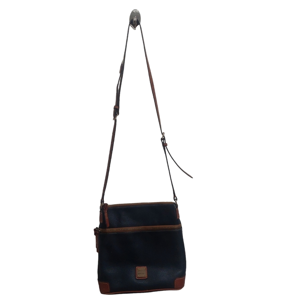 Dooney & Bourke Pebble Leather Crossbody Purse Midnight Blue GUC see description